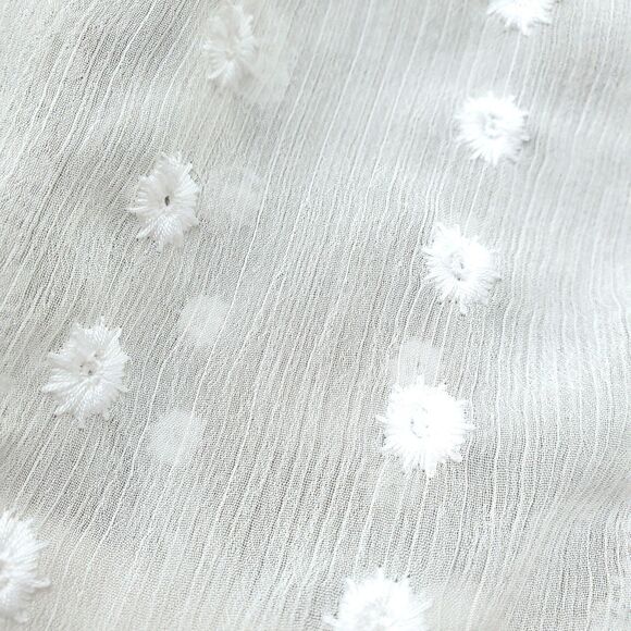 Sheer Embroidered Top M Popover 3/4 Sleeve Gauzy Boho Fairy Etherial Coverup - Picture 7 of 16